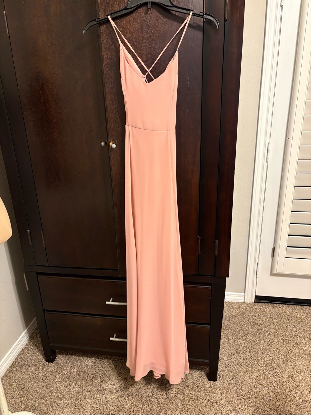 Show Me Your Mumu Pink Maxi Dress Open Criss Cross Back Size S
